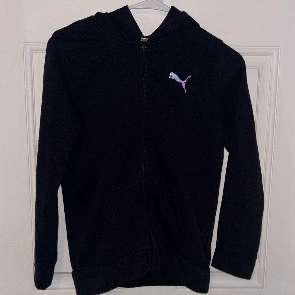 Girls black zip up